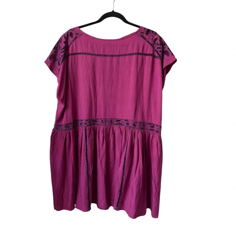 Free People NWT Ayu Open Back Mini Dress Oversize Lace Top‎ Size Small